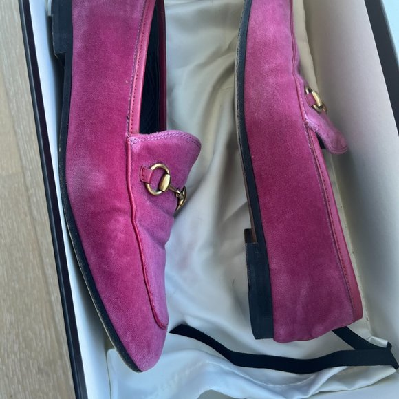Gucci Pink Velvet Loafers (38) - Picture 3 of 9